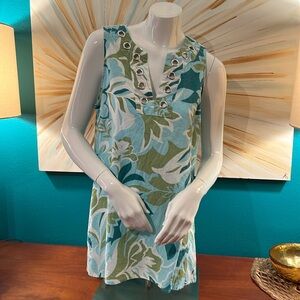 August Silk sleeveless linen tunic